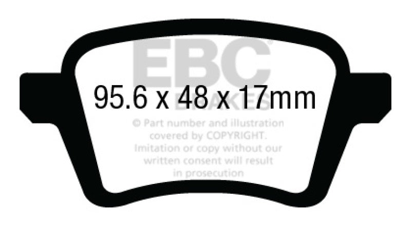 EBC 13+ Fiat 500L 1.4 Turbo Ultimax2 Rear Brake Pads