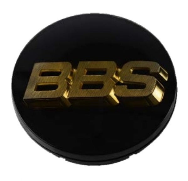 BBS Center Cap 70.6mm Black/Gold (3-tab) (56.24.073)