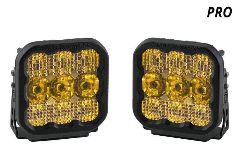Diode Dynamics SS5 LED Pod Pro - Yellow Flood (Pair)
