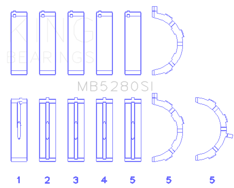 King Ford 281CI/330CI 4.6L/5.4L V8 (Size +0.5) Main Bearing Set