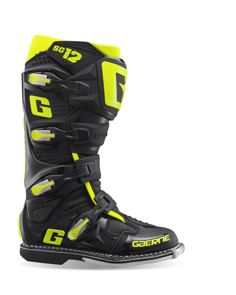 Gaerne SG12 Boot Black/Fuorescent Yellow Size - 10.5