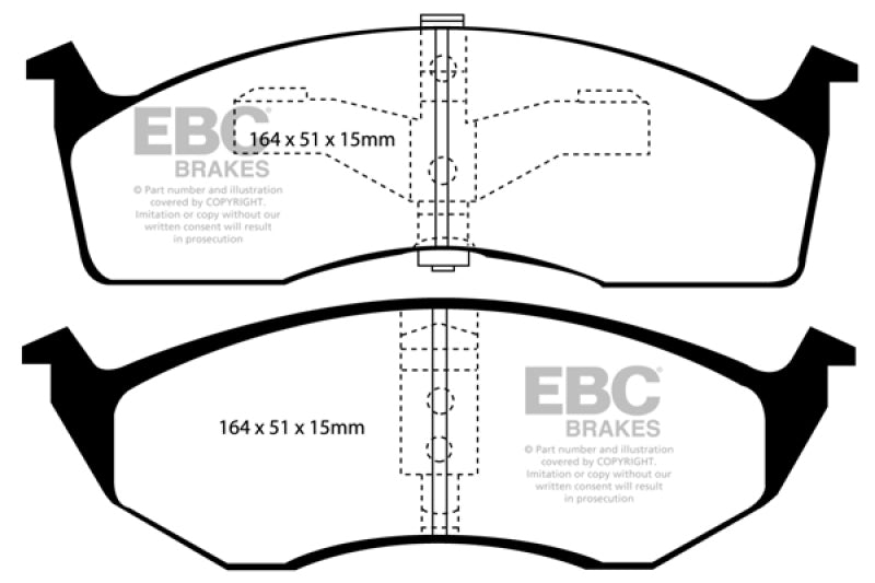 EBC 96-00 Chrysler Town & Country 3.3 (15in Wheels) Greenstuff Front Brake Pads