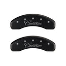 MGP 4 Caliper Covers Engraved Front & Rear Cursive/Cadillac Red finish silver ch