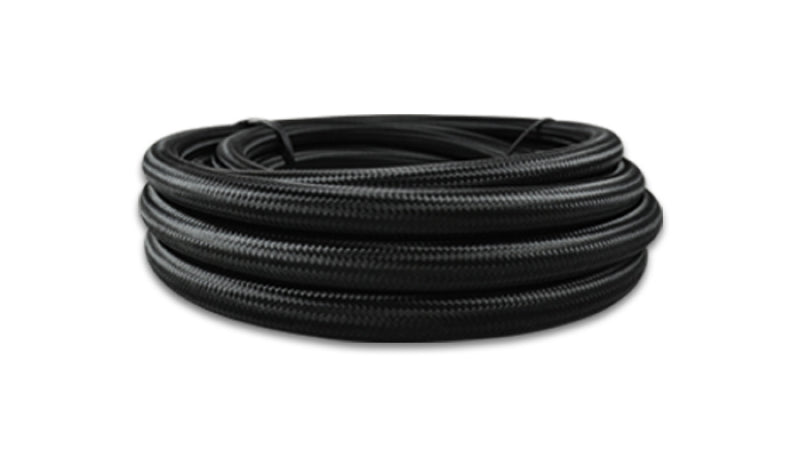 Vibrant -6 AN Black Nylon Braided Flex Hose With PTFE Liner (150 foot roll)