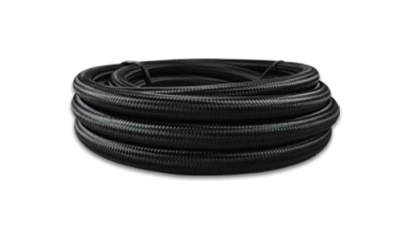 Vibrant -4 AN Black Nylon Braided Flex Hose w/ PTFE Liner (10FT roll)