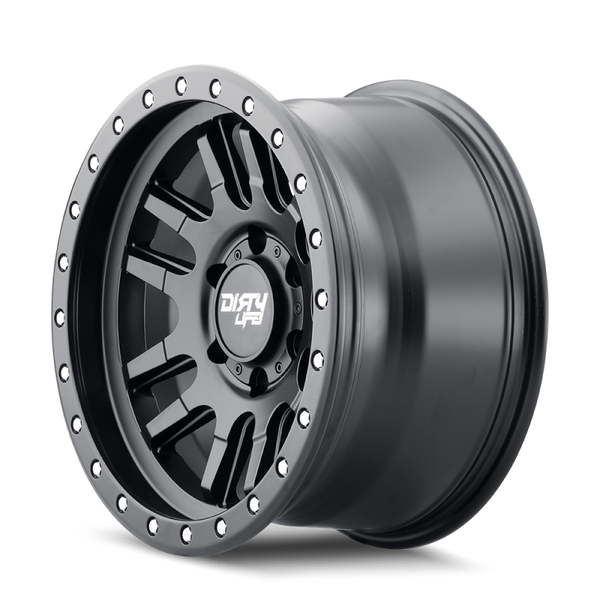 Dirty Life 9309 Canyon Pro 17x9/5x127 BP/-38mm Offset/71.5mm Hub Matte Black Wheel - Beadlock