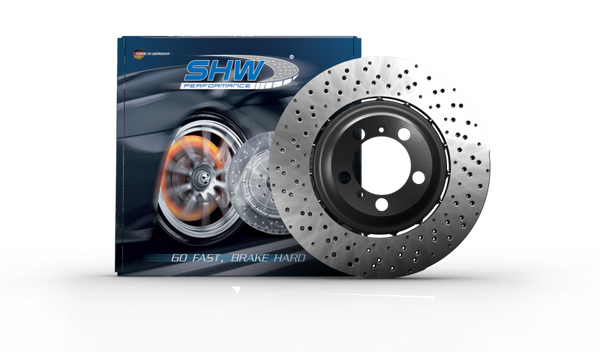 SHW 08-14 Mercedes-Benz CL63 AMG Rear Dimpled Lightweight Brake Rotor