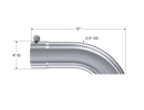 MBRP Universal Tip 3.5in O.D. Turn Down 3 inlet 12 length