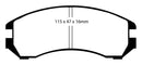 EBC 86-87 Nissan Pulsar NX 1.6 SE Redstuff Front Brake Pads