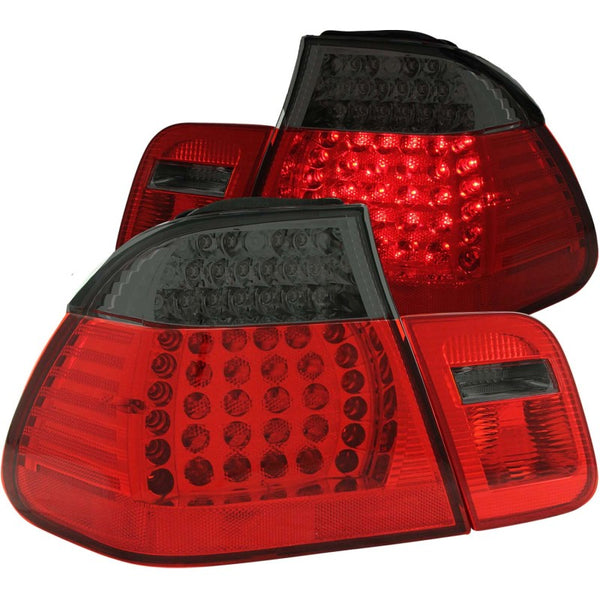 ANZO 1999-2001 BMW 3 Series E46 LED Taillights Red/Smoke 2pc