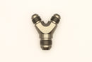 DeatschWerks 6AN Male Flare + 6AN Male Flare to 8AN Male Flare Y Block Fitting