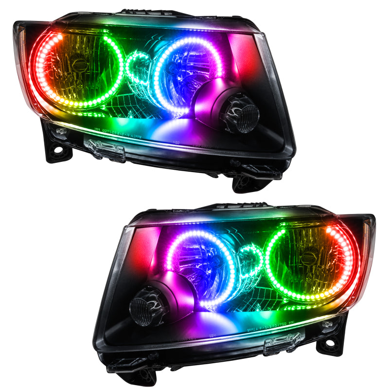 Oracle 11-13 Jeep Grand Cherokee SMD HL (Non-HID)-Chrome - ColorSHIFT w/ BC1 Controller