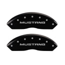 MGP 4 Caliper Covers Engraved Front Mustang Engraved Rear SN95/GT Black finish silver ch