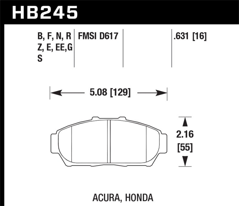 Hawk 94-01 Acura Integra (excl Type R) Performance Ceramic  Street Front Brake Pads