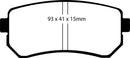 EBC 06-11 Hyundai Accent 1.6 Redstuff Rear Brake Pads