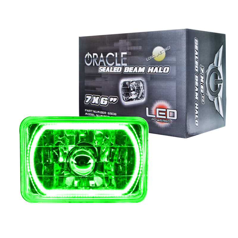 Oracle Pre-Installed Lights 7x6 IN. Sealed Beam - Green Halo
