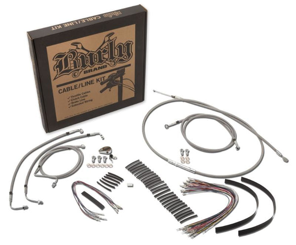 Burly Brand Gorilla Bar Control Kit 16in - Stainless Steel