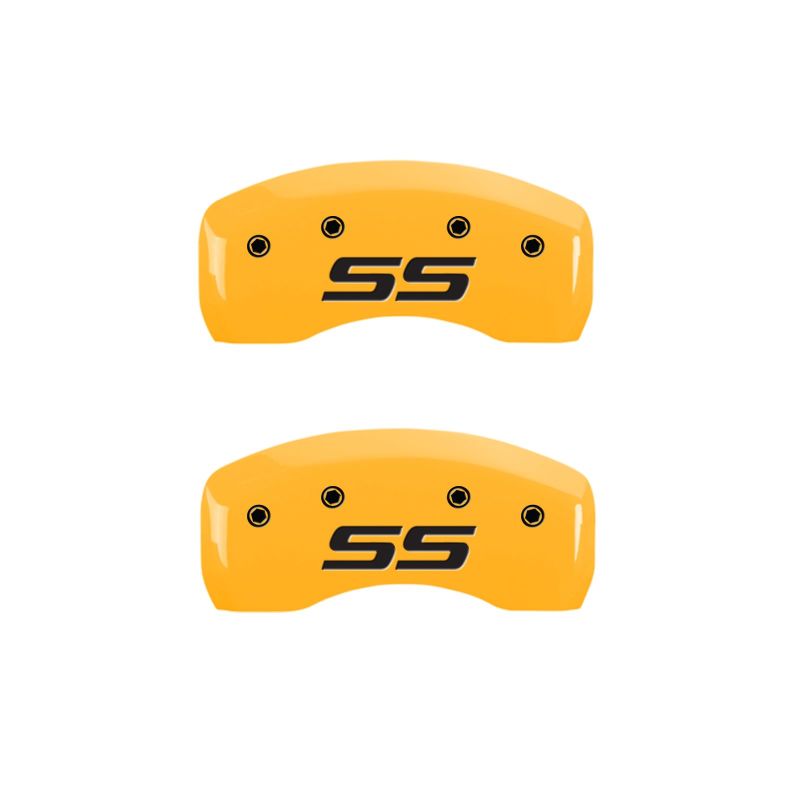 MGP 4 Caliper Covers Engraved Front & Rear Monte Carlo SS Yellow Finish Black Char 2002 Chevy Impala