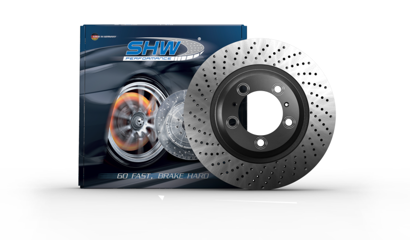 SHW 17-19 Porsche 911 Carrera 3.0L w/o Ceramic Brakes Right Front Cross-Drilled MB Brake Rotor