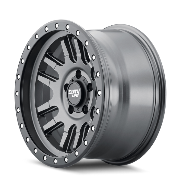 Dirty Life 9309 Canyon Pro 17x9/6x139.7 BP/-12mm Offset/106mm Hub Satin Graphite Wheel - Beadlock