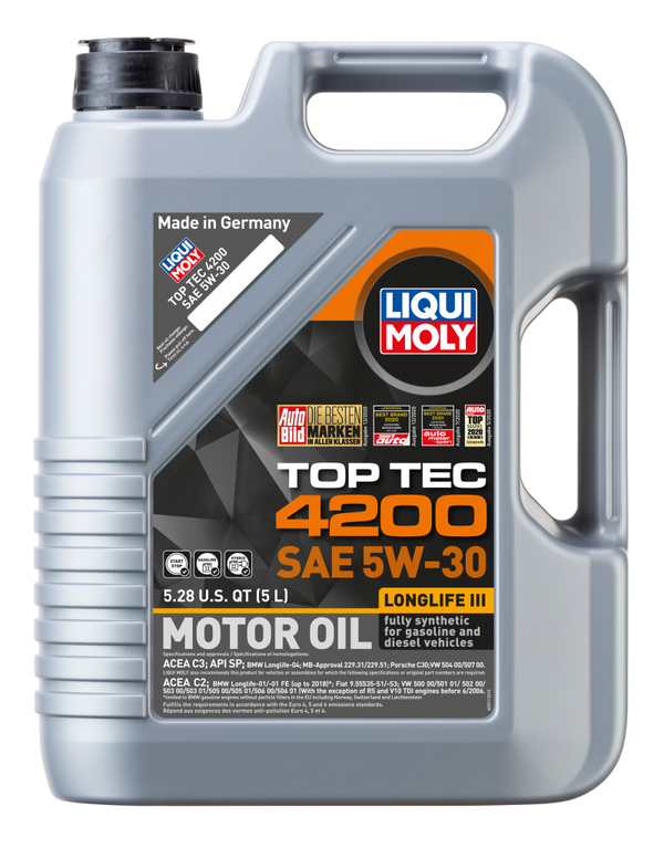 LIQUI MOLY 5L Top Tec 4200 Motor Oil 5W30 - Case of 4