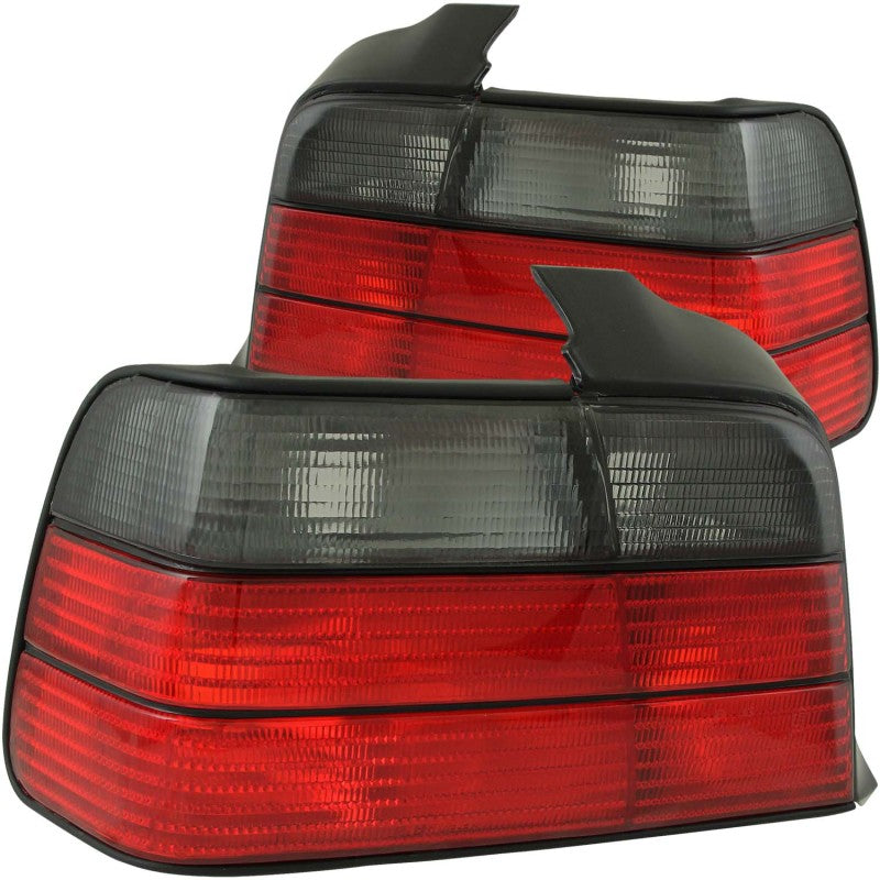 ANZO 1992-1998 BMW 3 Series E36 Taillights Red/Smoke