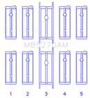 King Chrysler 148/148 Turbo DOHC 16V / Jeep 148 DOHC 16V (Size +0.75mm) Main Bearing Set