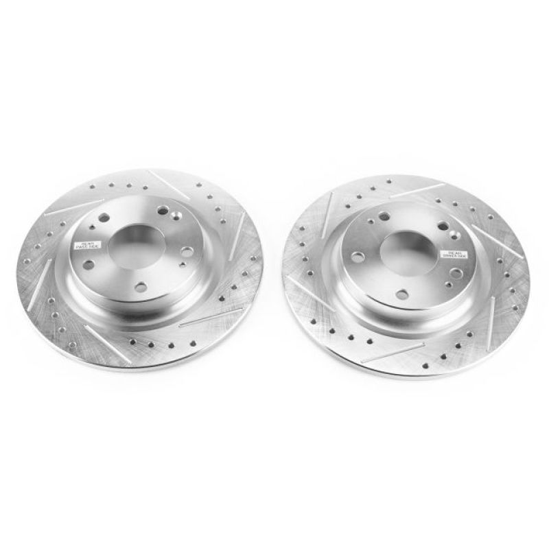 Power Stop 17-18 Honda Civic Rear Evolution Drilled & Slotted Rotors - Pair