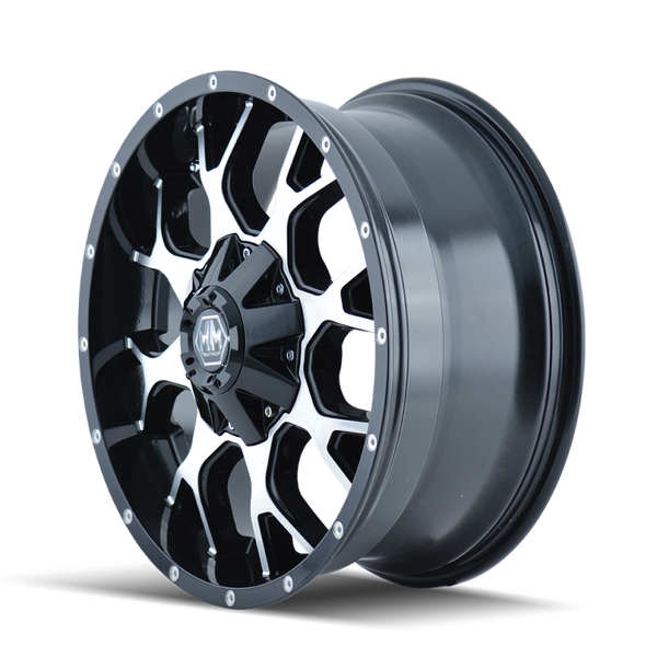 Mayhem 8015 Warrior 18x9 / 8x180 BP / -12mm Offset / 124.1mm Hub Black/Machined Face Wheel