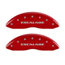 MGP 4 Caliper Covers Engraved Front Escalade Engraved Rear ESV Red finish silver ch