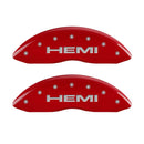 MGP 4 Caliper Covers Engraved Front & Rear Hemi Red finish silver ch